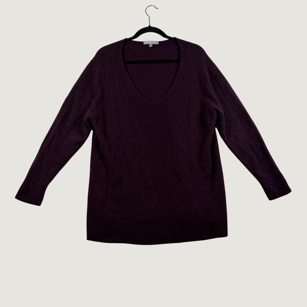 Neiman Marcus V-Neck Sweater Womens Cashmere Knit Pullover 3X Plum Purple